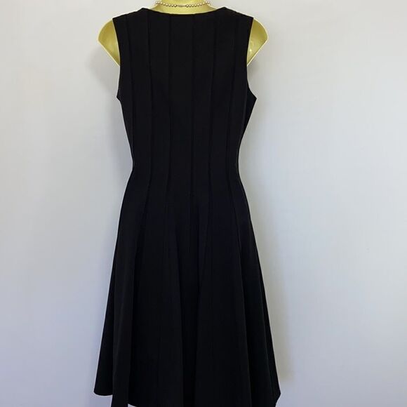 Calvin Klein Dress Black Cocktail Midi Length Elegant Excellent Sz 4 - Picture 7 of 9
